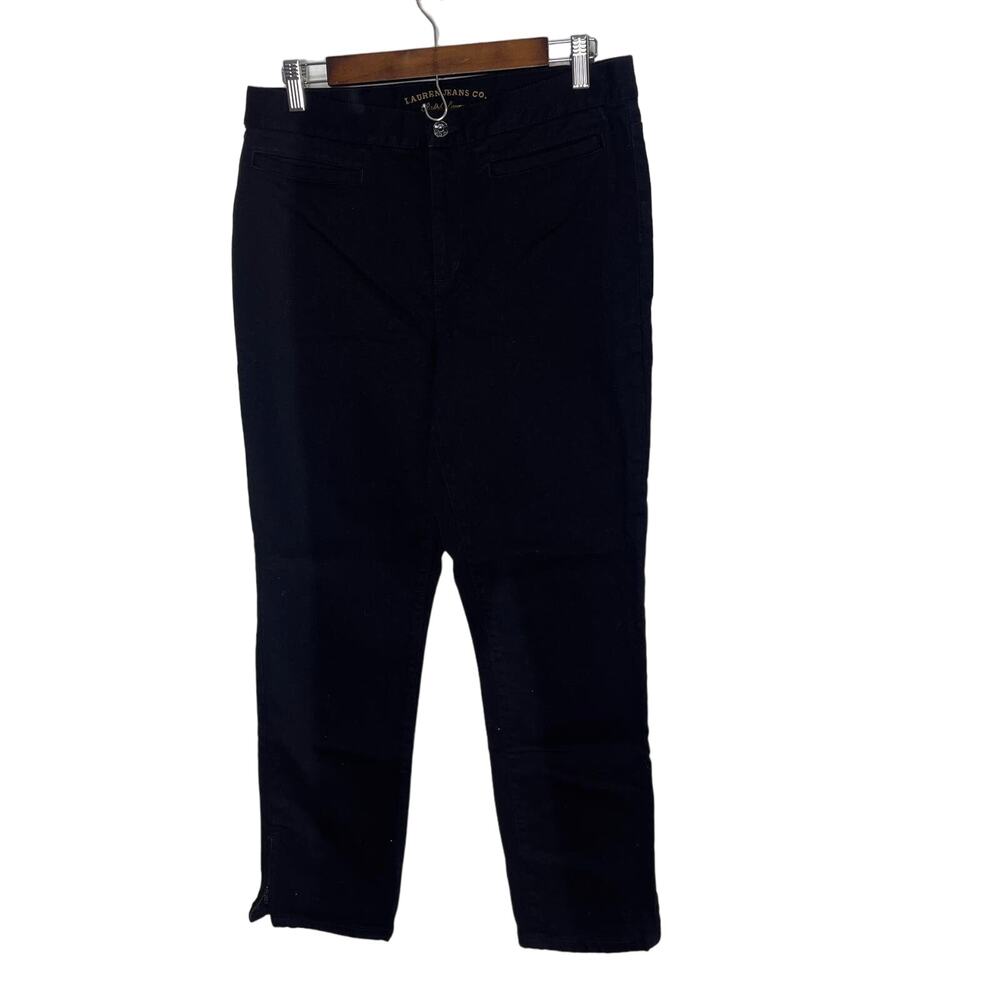 Ralph Lauren Lauren Jean Company black denim blue jeans womens size 8 skinny ank
